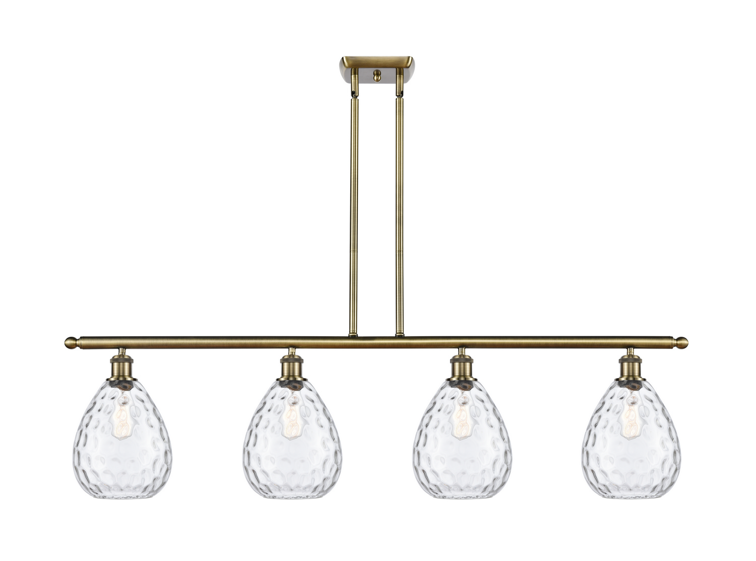Four Light Island Pendant by Innovations - Ballston Collection, Antique Brass Finish - 516-4I-AB-G372