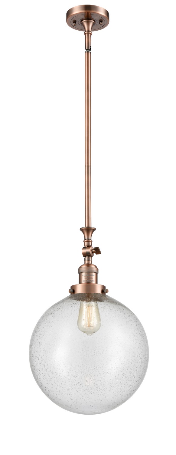 LED Mini Pendant by Innovations - Franklin Restoration Collection, Antique Copper Finish - 206-AC-G204-12-LED