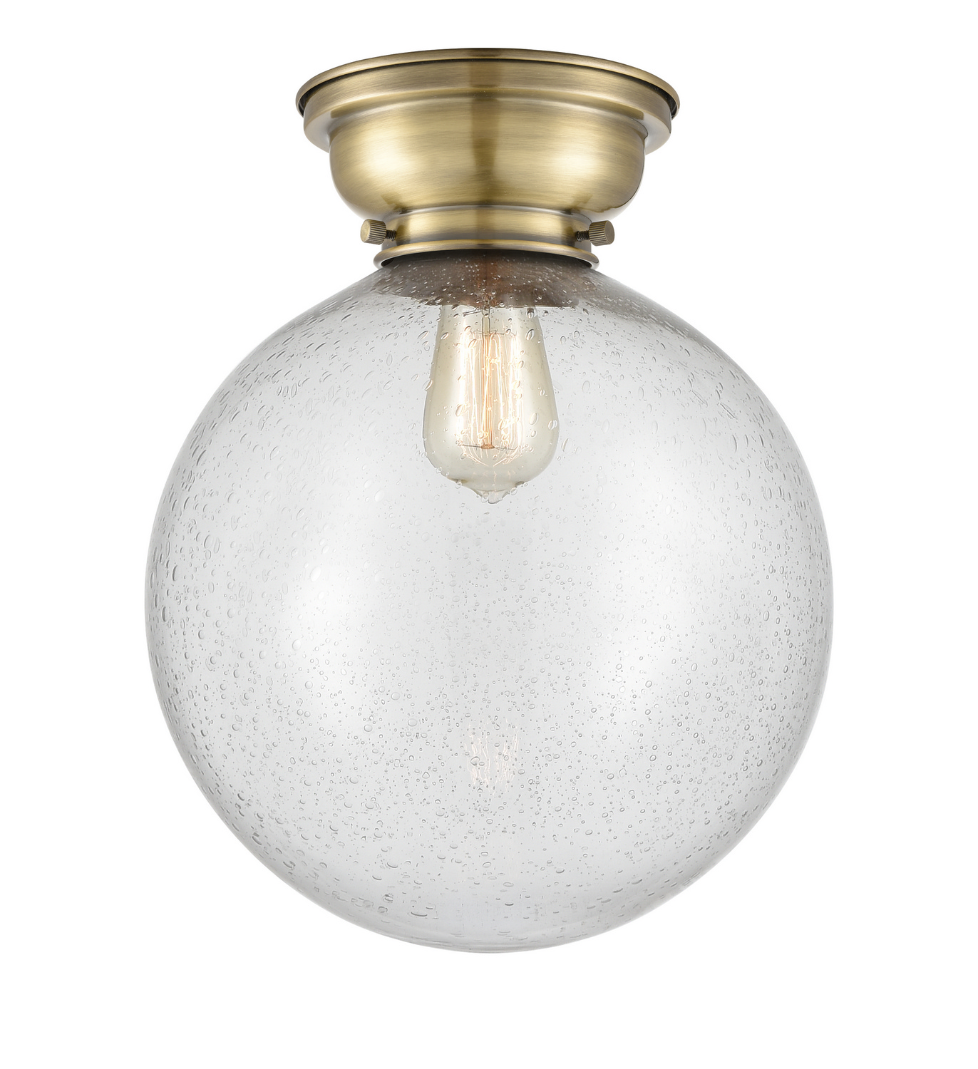 LED Flush Mount by Innovations - Franklin Restoration Collection, Antique Brass Finish - 623-1F-AB-G204-12-LED