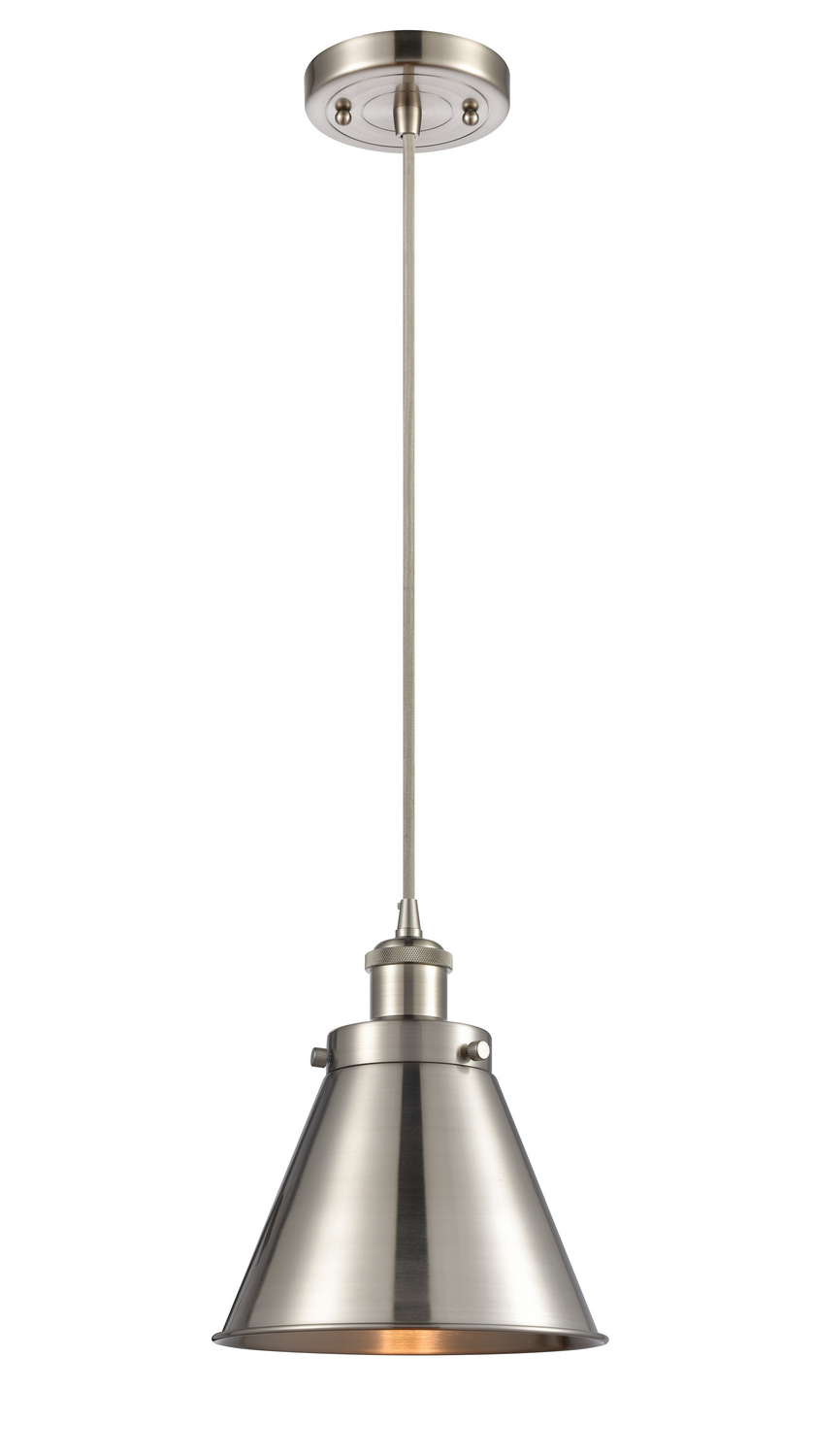 LED Mini Pendant by Innovations - Ballston Urban Collection, Brushed Satin Nickel Finish - 916-1P-SN-M13-SN-LED