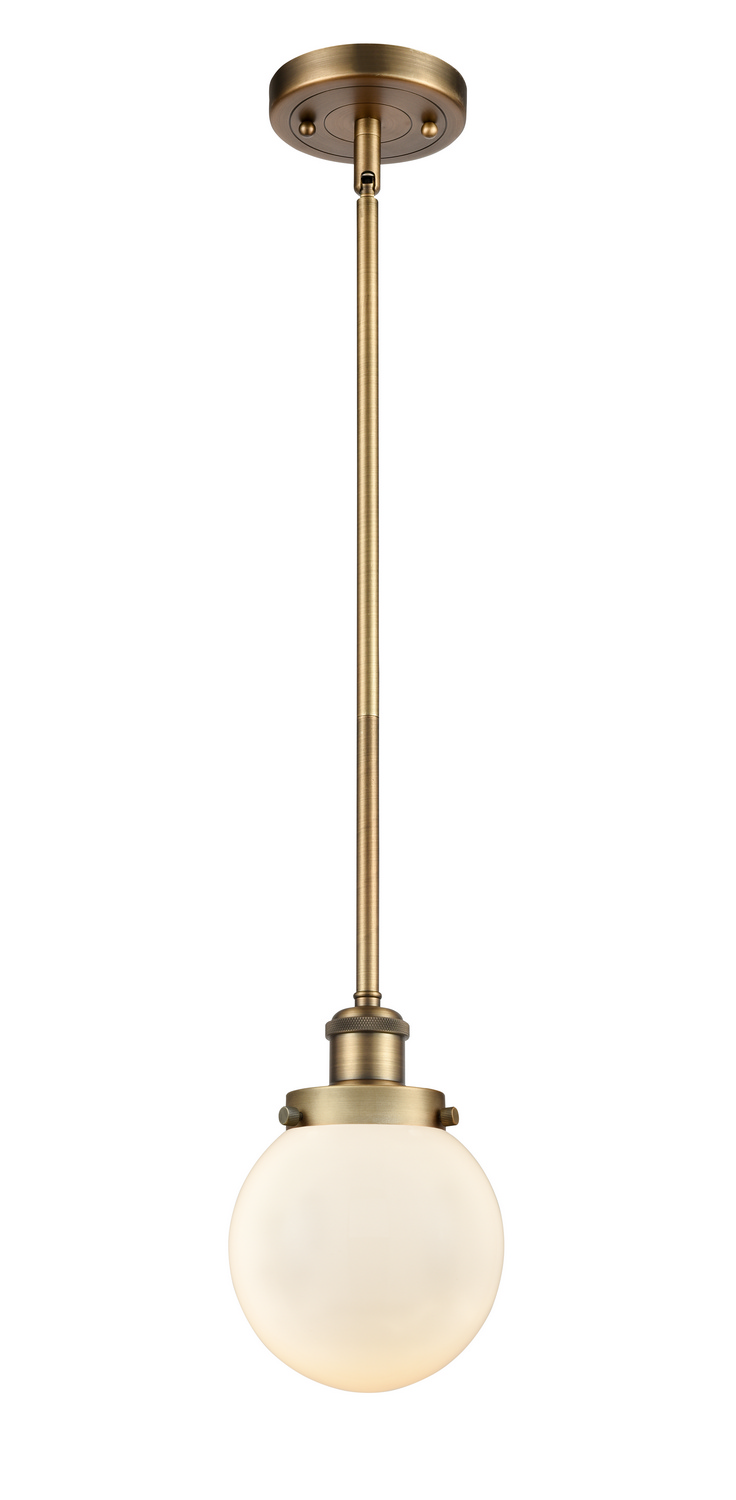 LED Mini Pendant by Innovations - Ballston Urban Collection, Brushed Brass Finish - 916-1S-BB-G201-6-LED
