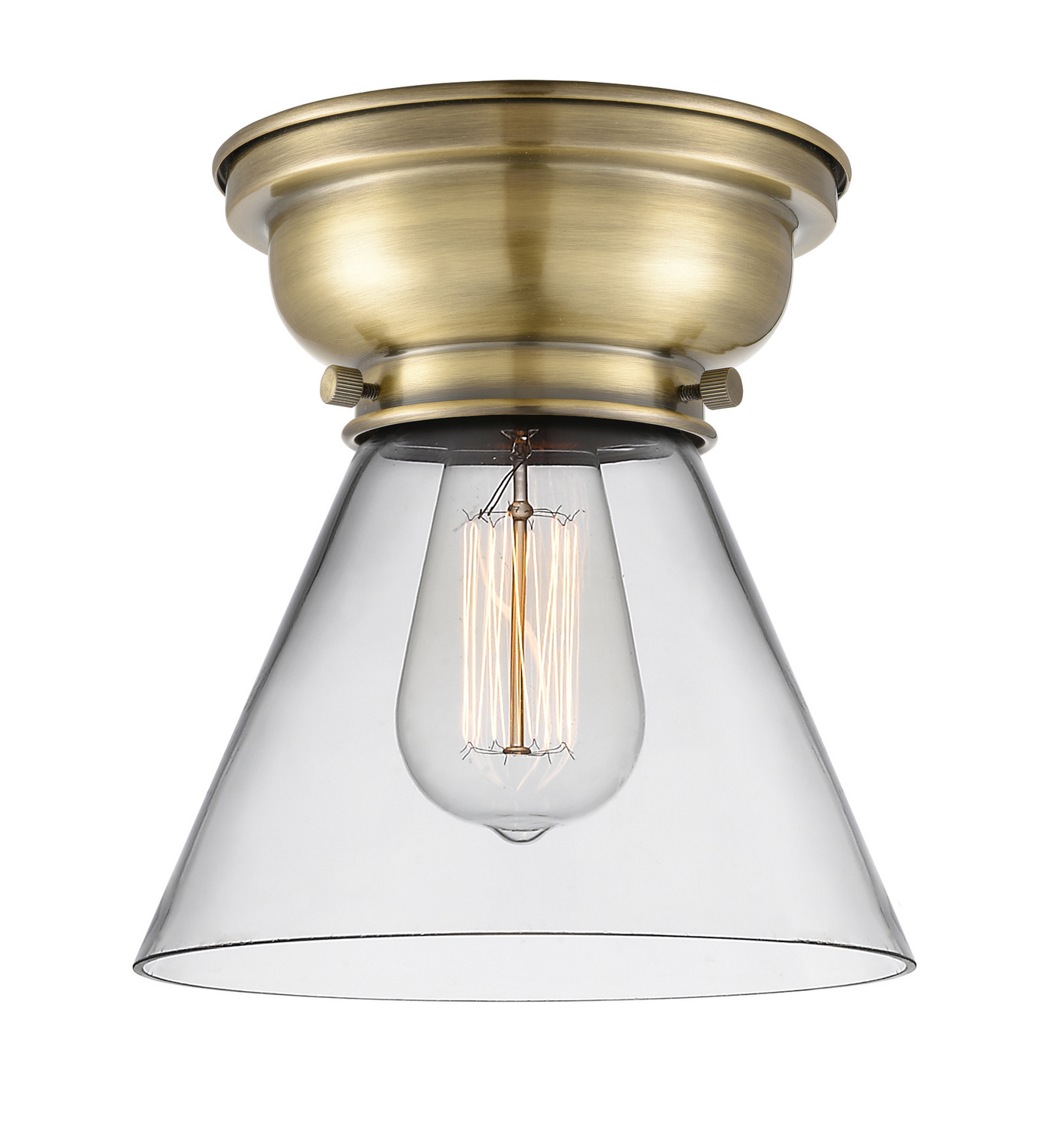 One Light Flush Mount by Innovations - Franklin Restoration Collection, Antique Brass Finish - 623-1F-AB-G42