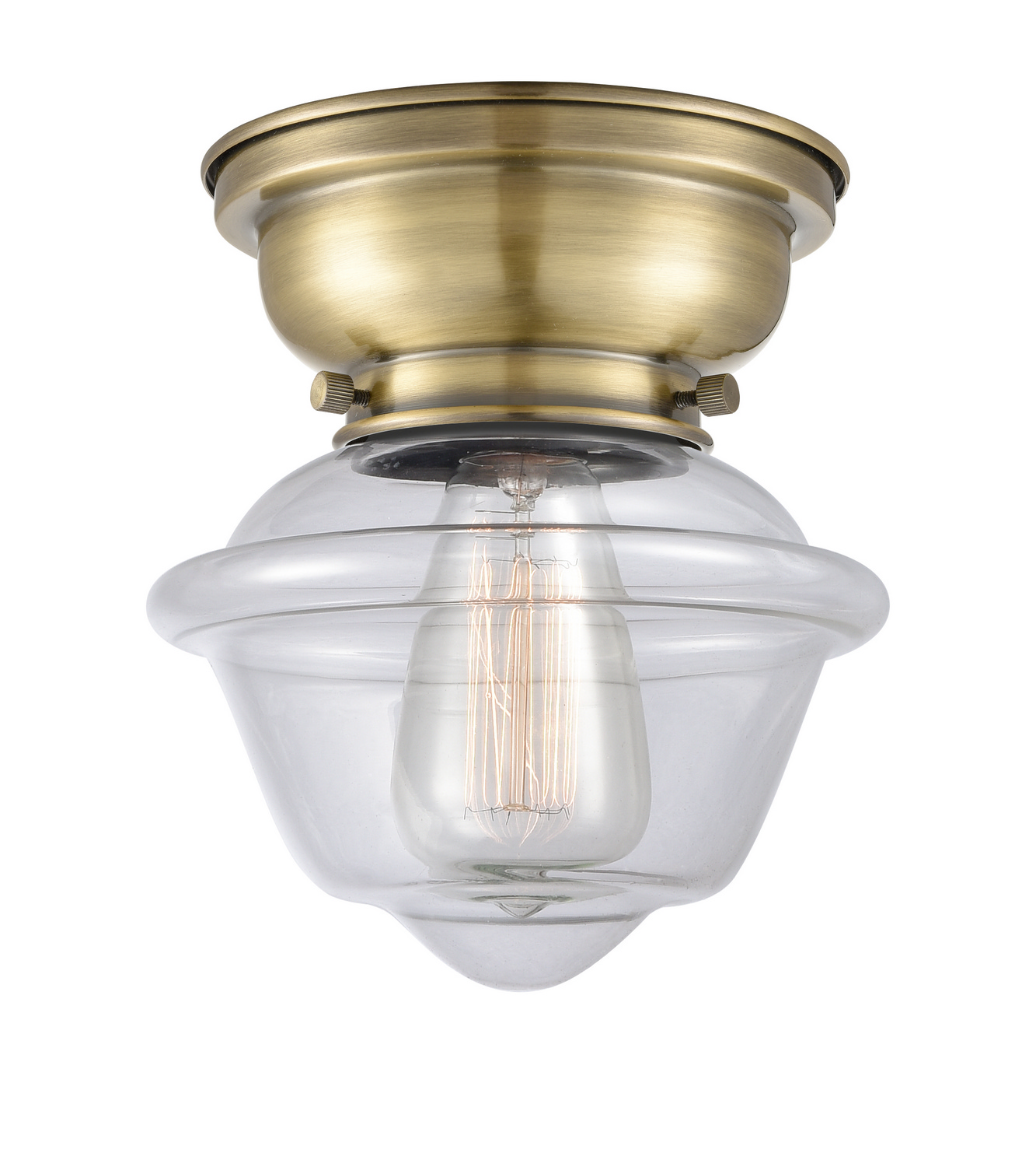 One Light Flush Mount by Innovations - Franklin Restoration Collection, Antique Brass Finish - 623-1F-AB-G532