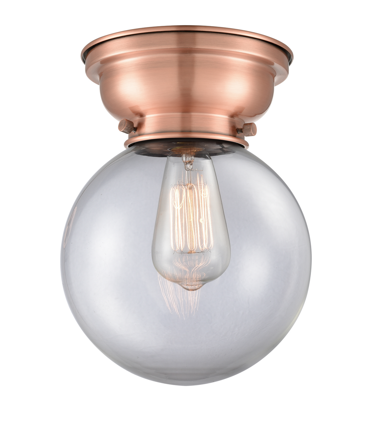 LED Flush Mount by Innovations - Franklin Restoration Collection, Antique Copper Finish - 623-1F-AC-G202-8-LED
