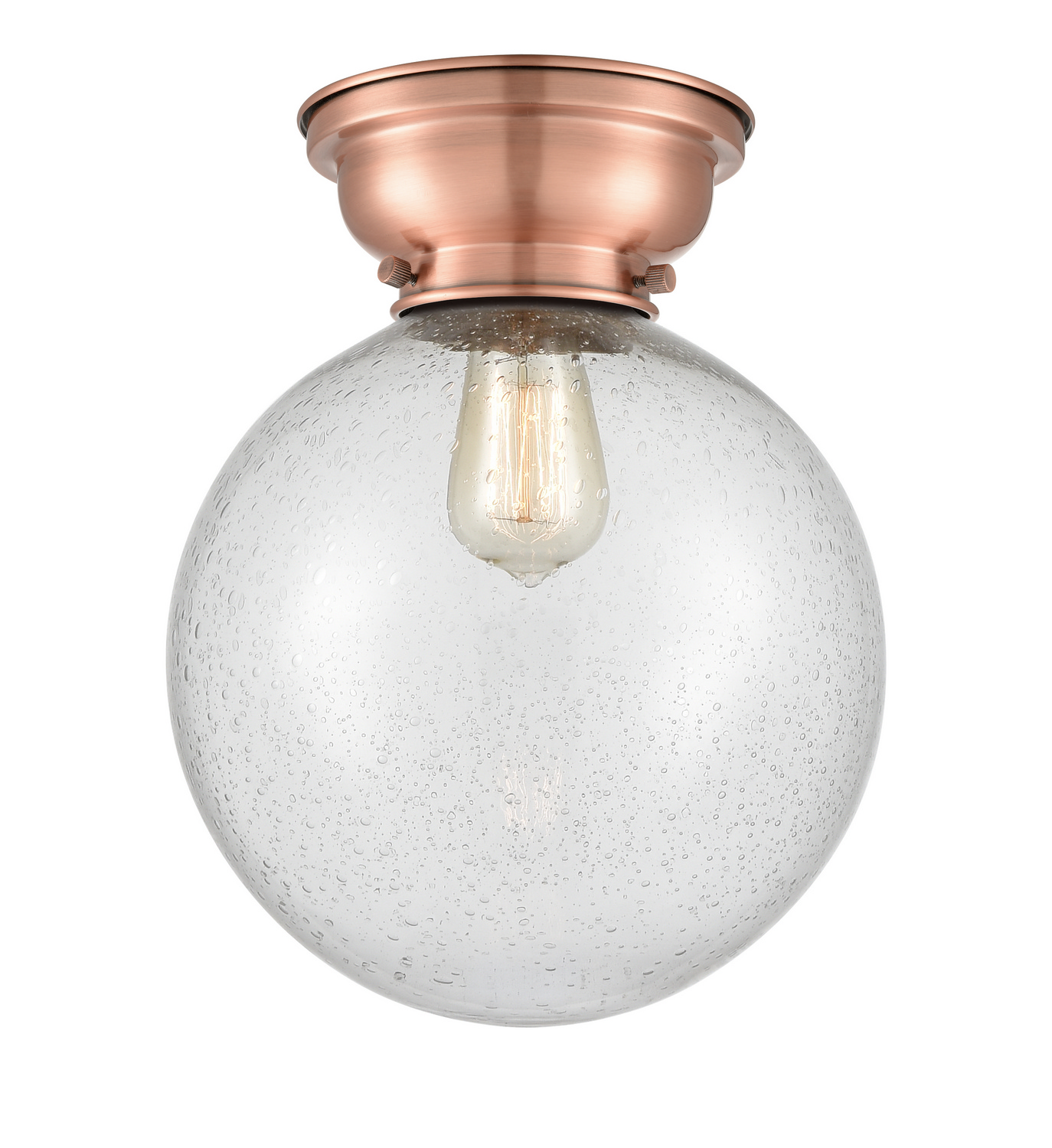 One Light Flush Mount by Innovations - Franklin Restoration Collection, Antique Copper Finish - 623-1F-AC-G204-10