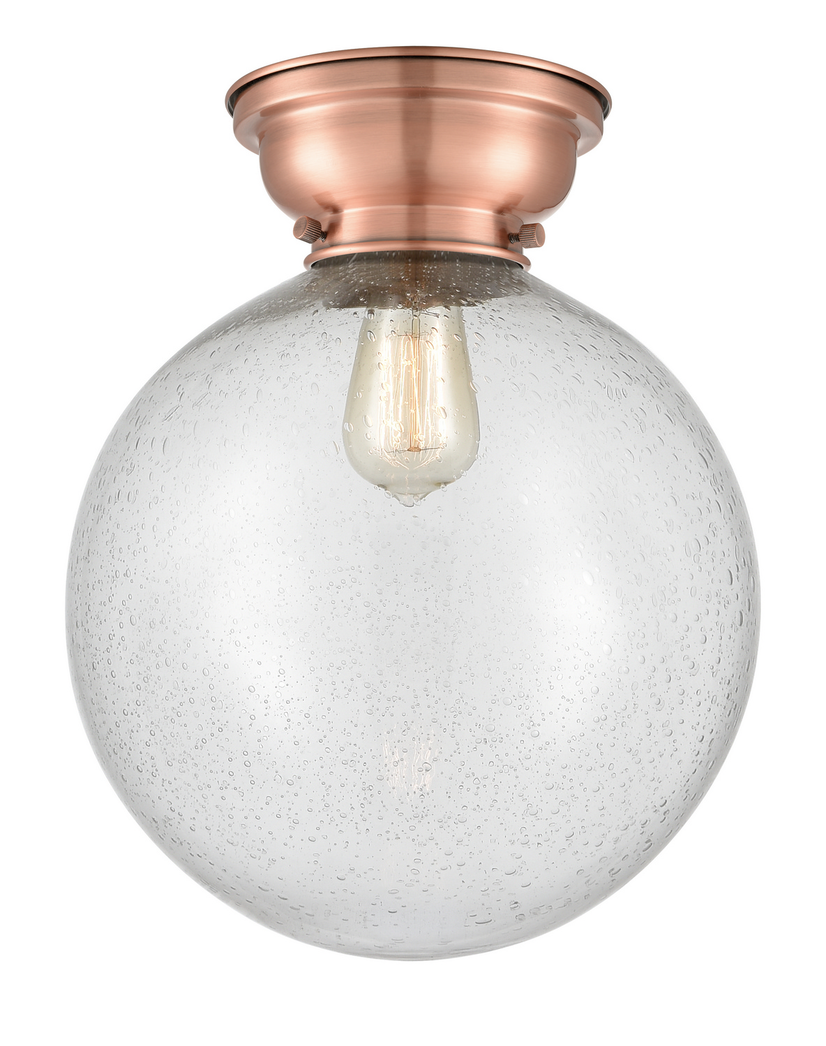 LED Flush Mount by Innovations - Franklin Restoration Collection, Antique Copper Finish - 623-1F-AC-G204-12-LED