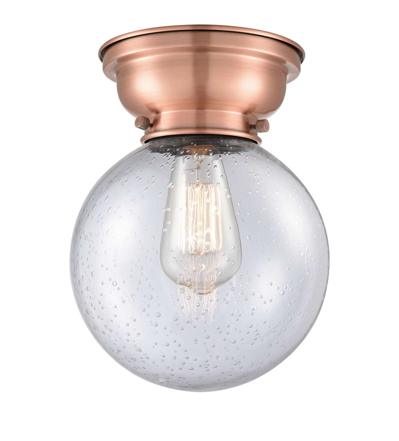 LED Flush Mount by Innovations - Franklin Restoration Collection, Antique Copper Finish - 623-1F-AC-G204-8-LED