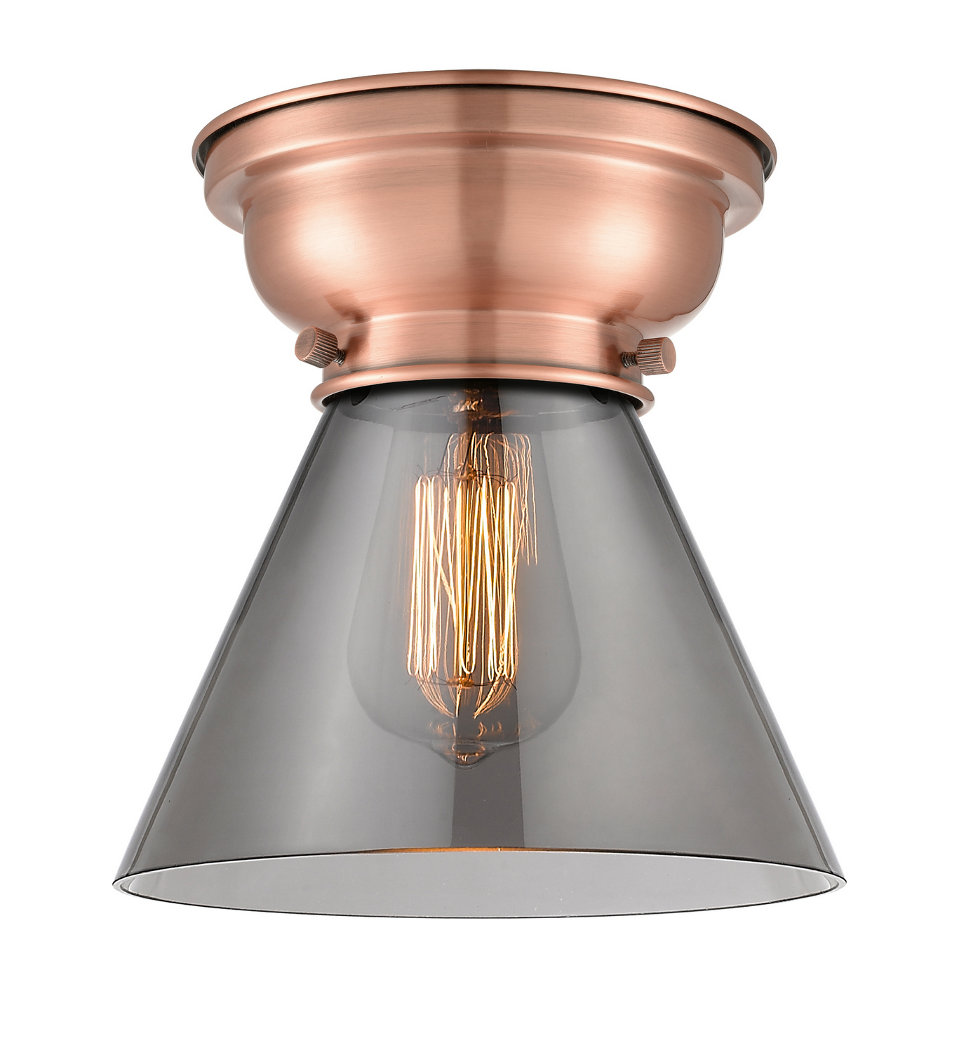 LED Flush Mount by Innovations - Franklin Restoration Collection, Antique Copper Finish - 623-1F-AC-G43-LED