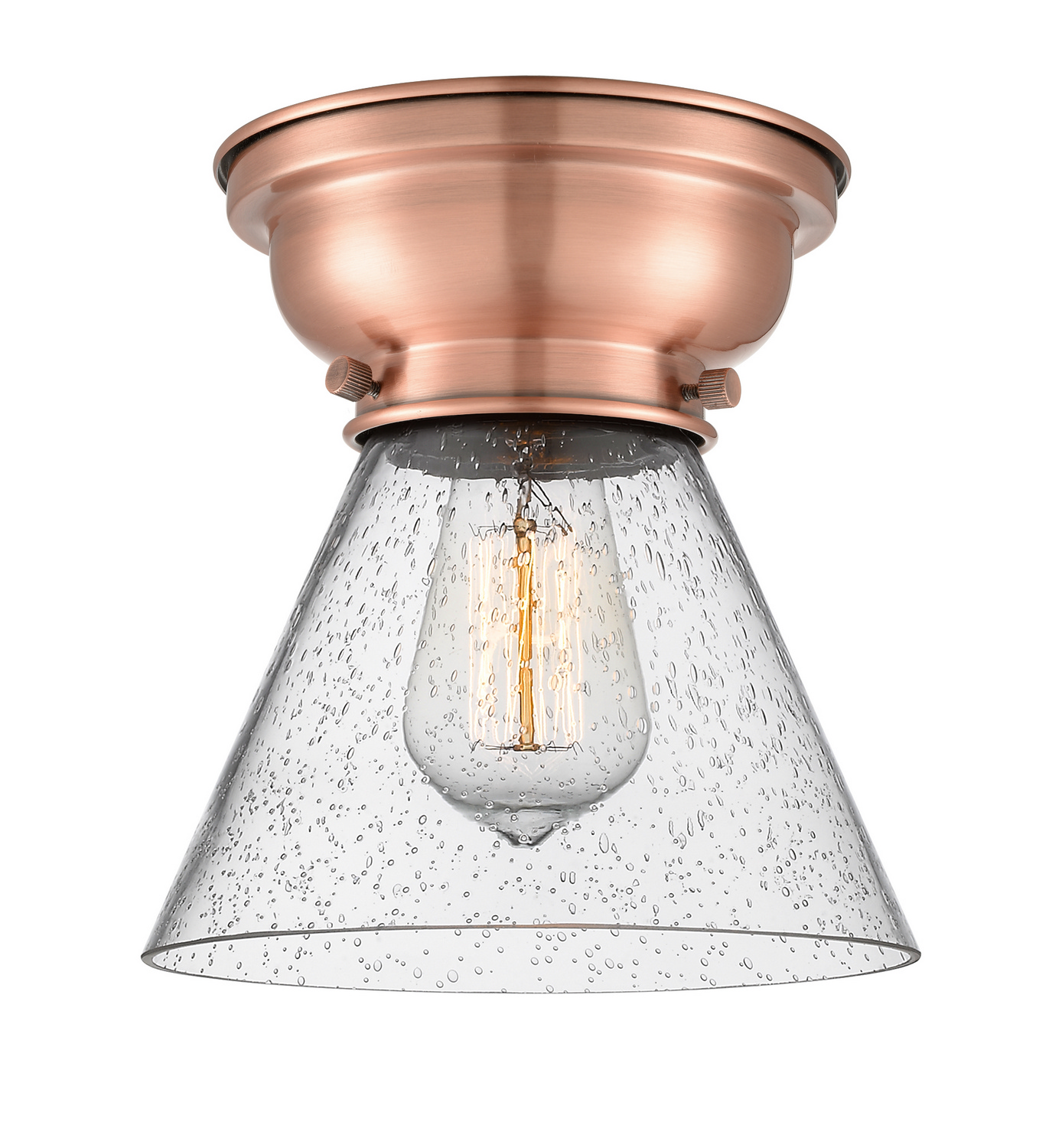 One Light Flush Mount by Innovations - Franklin Restoration Collection, Antique Copper Finish - 623-1F-AC-G44