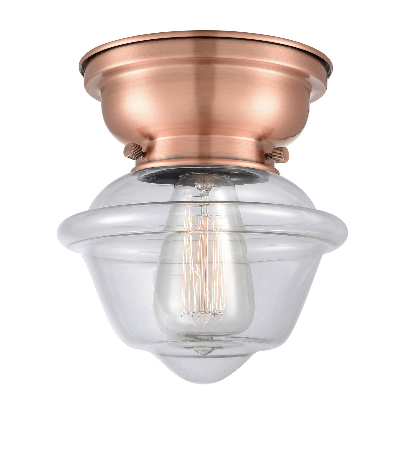 One Light Flush Mount by Innovations - Franklin Restoration Collection, Antique Copper Finish - 623-1F-AC-G532
