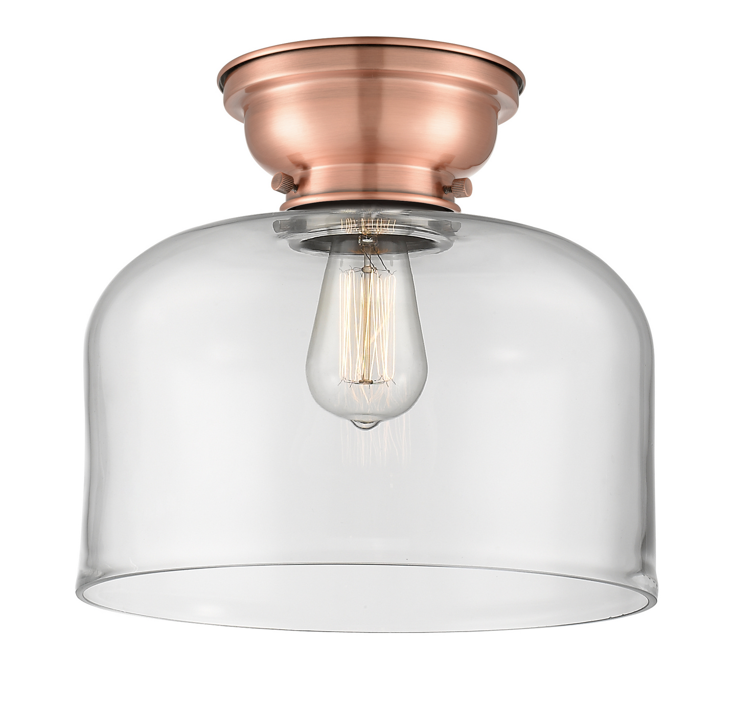 One Light Flush Mount by Innovations - Franklin Restoration Collection, Antique Copper Finish - 623-1F-AC-G72-L