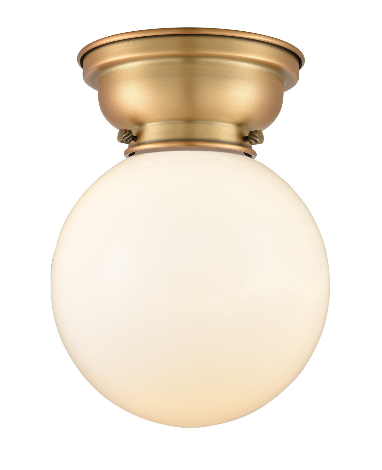 One Light Flush Mount by Innovations - Franklin Restoration Collection, Brushed Brass Finish - 623-1F-BB-G201-8