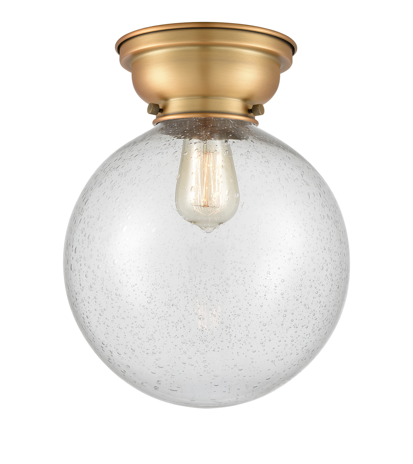 LED Flush Mount by Innovations - Franklin Restoration Collection, Brushed Brass Finish - 623-1F-BB-G204-10-LED