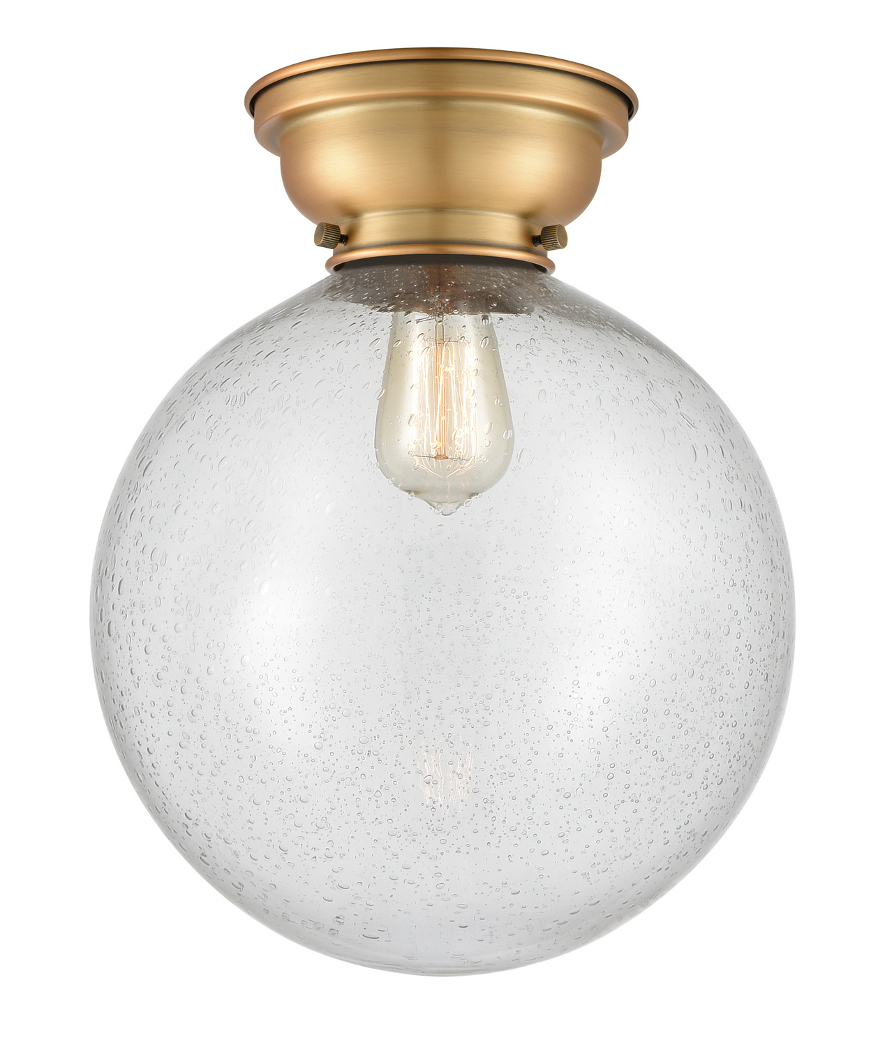 LED Flush Mount by Innovations - Franklin Restoration Collection, Brushed Brass Finish - 623-1F-BB-G204-12-LED