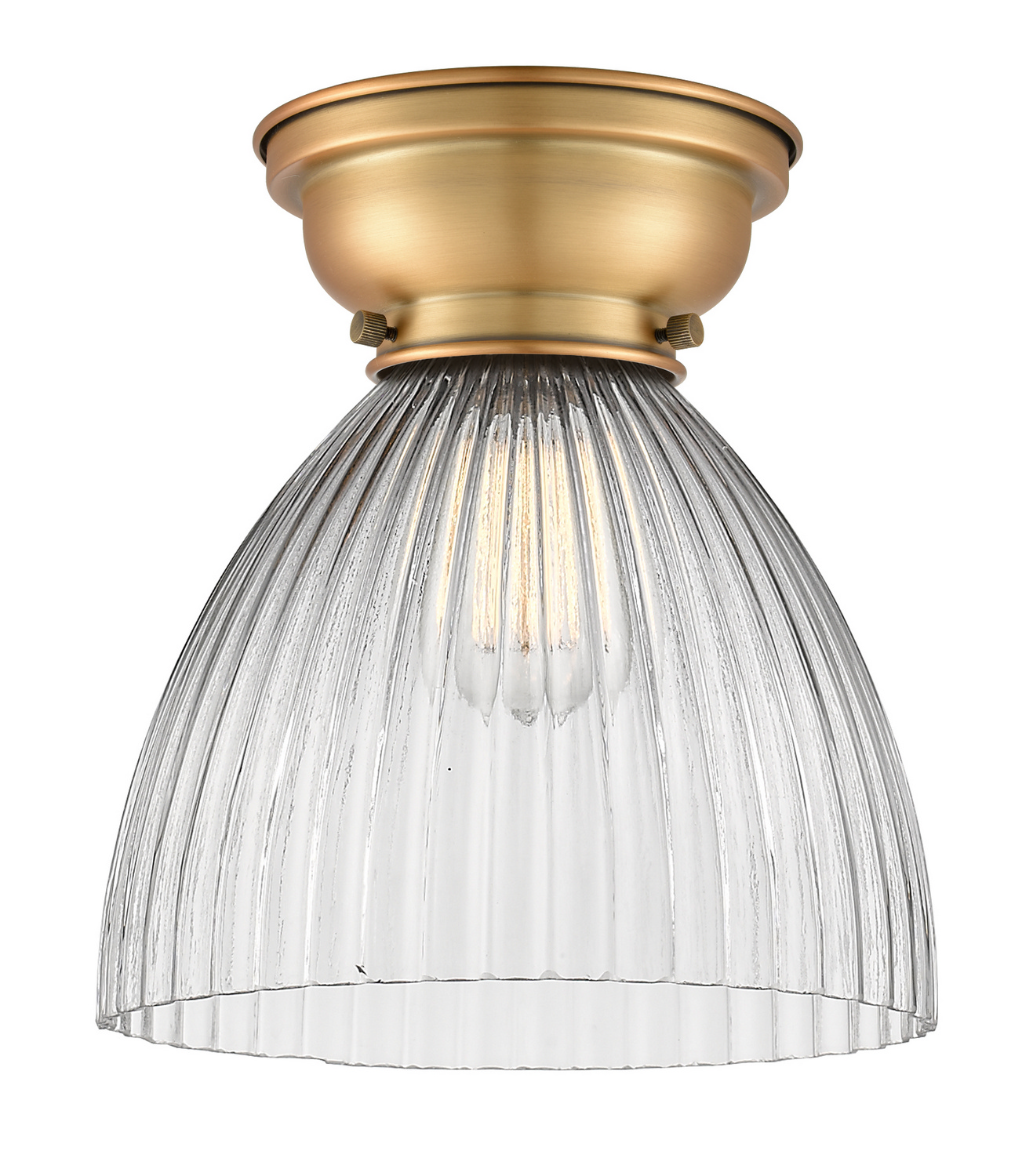 One Light Flush Mount by Innovations - Franklin Restoration Collection, Brushed Brass Finish - 623-1F-BB-G222