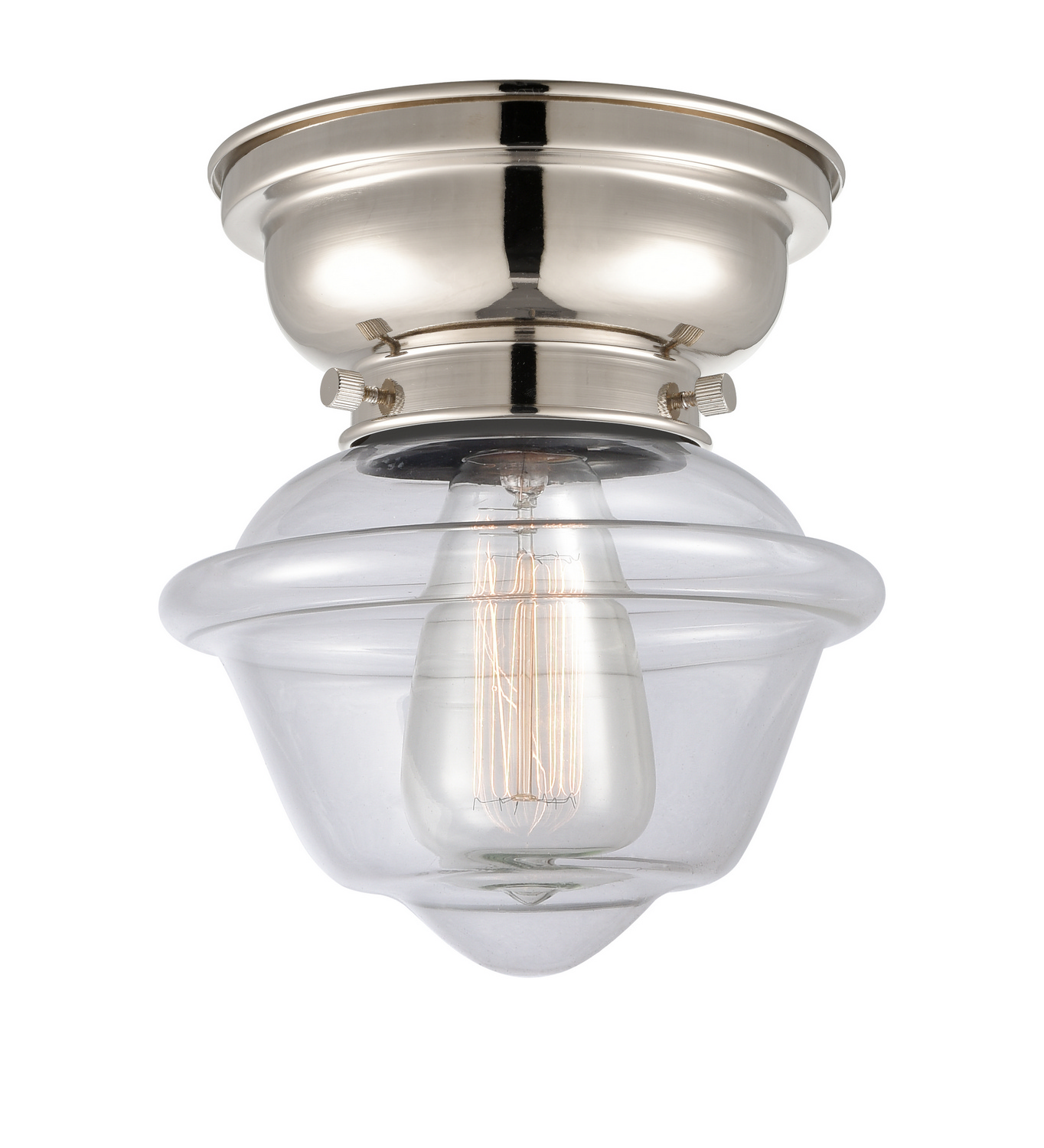 One Light Flush Mount by Innovations - Franklin Restoration Collection, Polished Nickel Finish - 623-1F-PN-G532