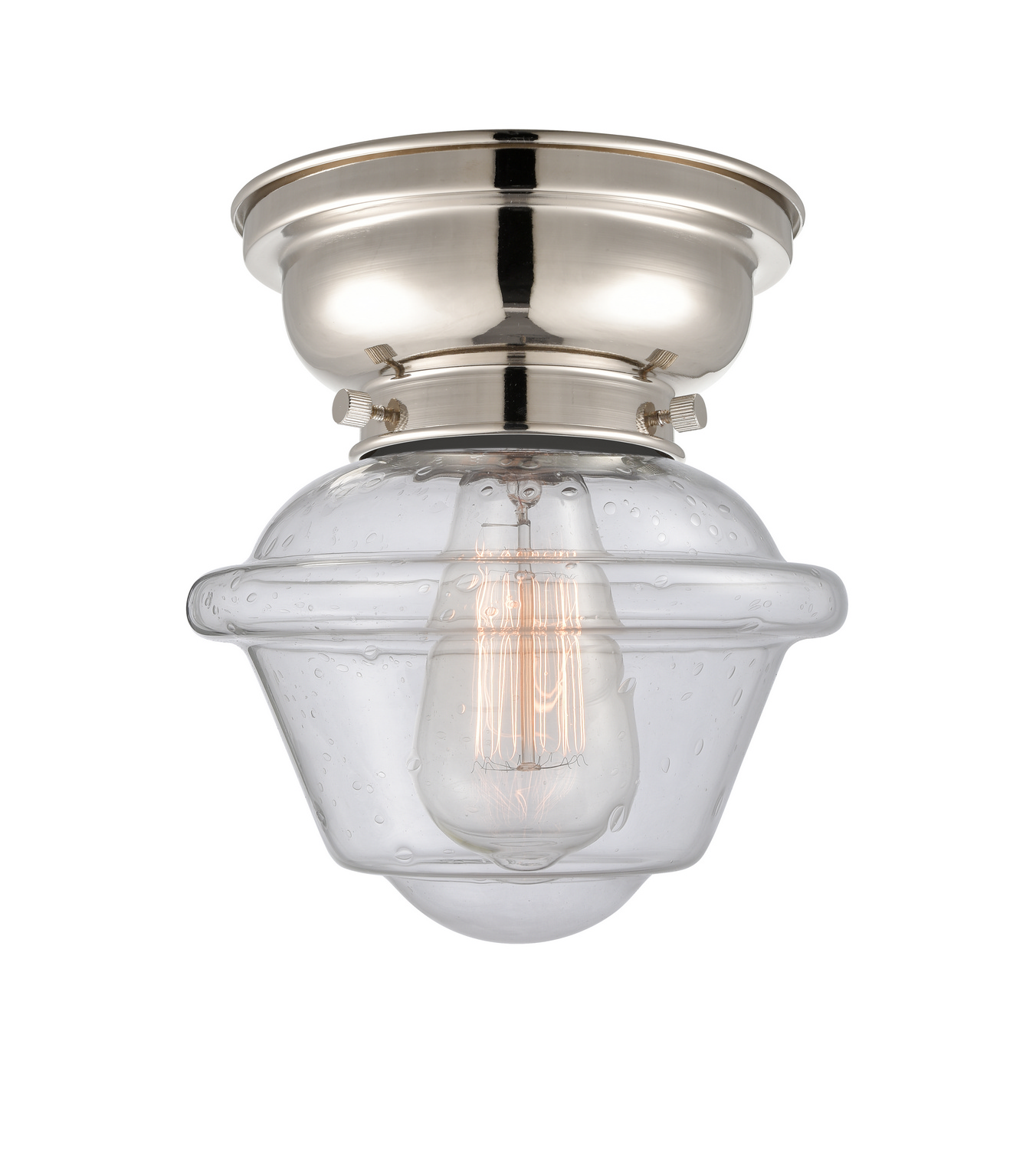 One Light Flush Mount by Innovations - Franklin Restoration Collection, Polished Nickel Finish - 623-1F-PN-G534