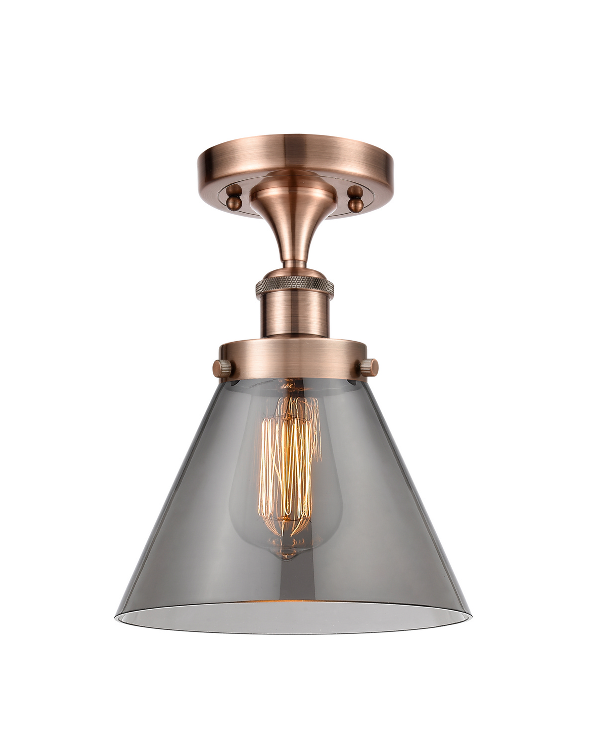 One Light Semi-Flush Mount by Innovations - Ballston Urban Collection, Antique Copper Finish - 916-1C-AC-G43