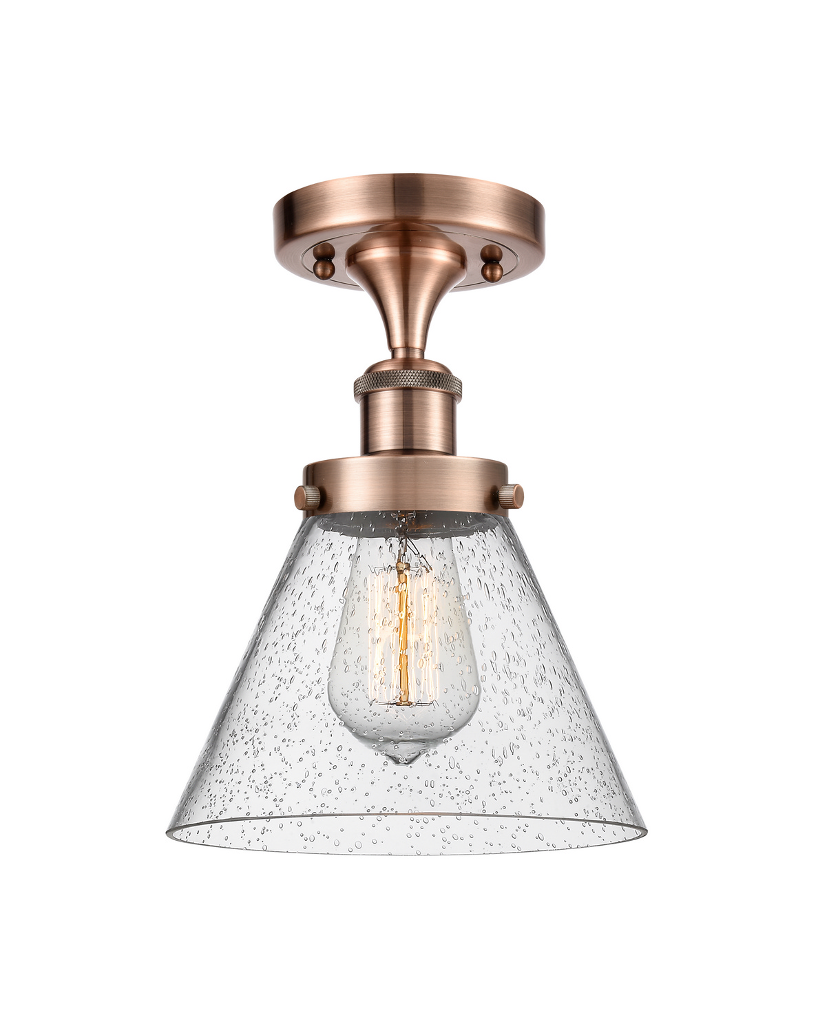 LED Semi-Flush Mount by Innovations - Ballston Urban Collection, Antique Copper Finish - 916-1C-AC-G44-LED