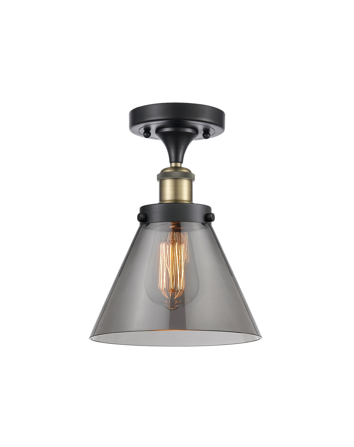 LED Semi-Flush Mount by Innovations - Ballston Urban Collection, Black Antique Brass Finish - 916-1C-BAB-G43-LED