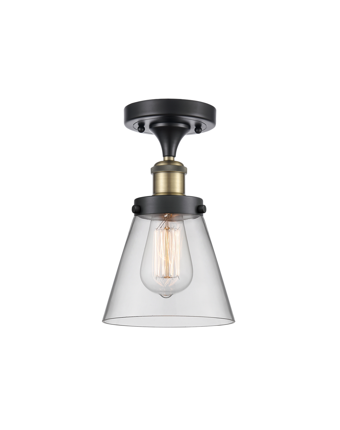 LED Semi-Flush Mount by Innovations - Ballston Urban Collection, Black Antique Brass Finish - 916-1C-BAB-G62-LED