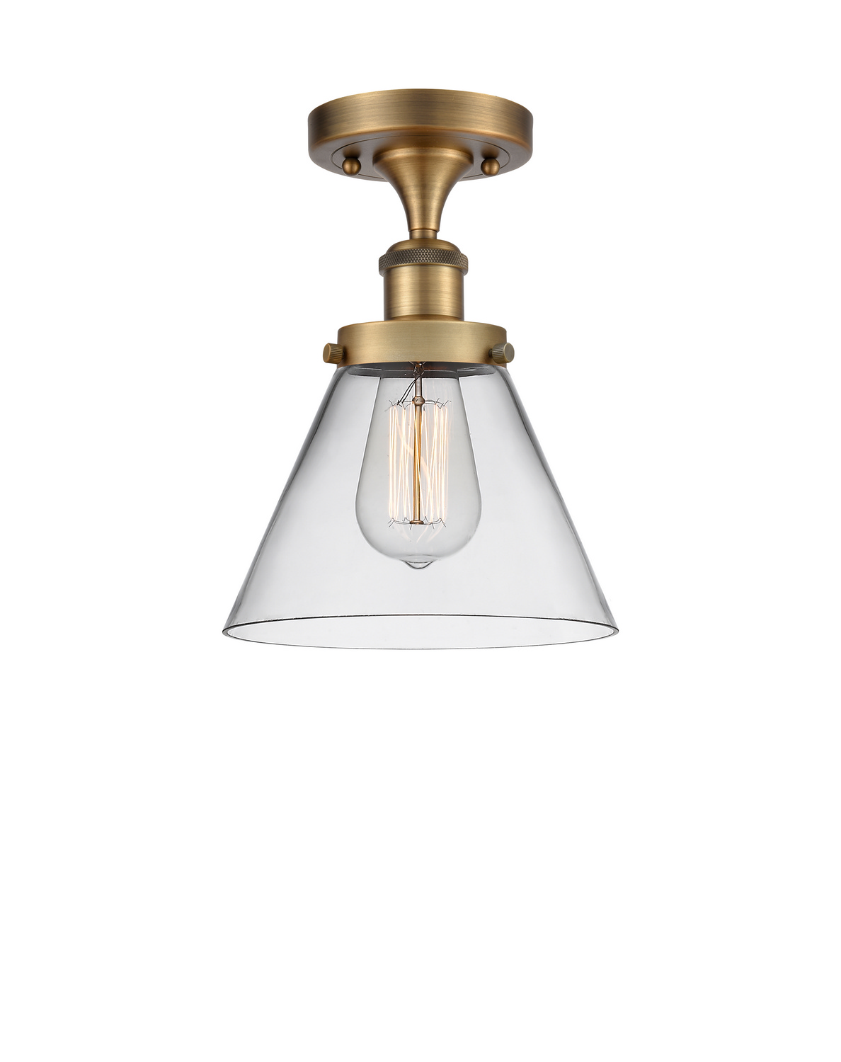 LED Semi-Flush Mount by Innovations - Ballston Urban Collection, Brushed Brass Finish - 916-1C-BB-G42-LED
