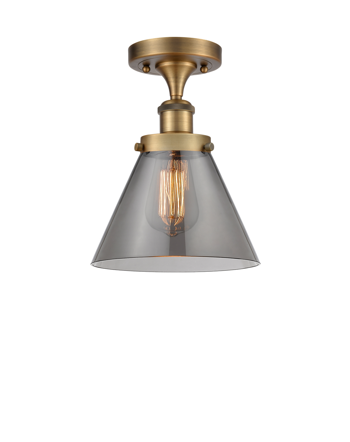 LED Semi-Flush Mount by Innovations - Ballston Urban Collection, Brushed Brass Finish - 916-1C-BB-G43-LED