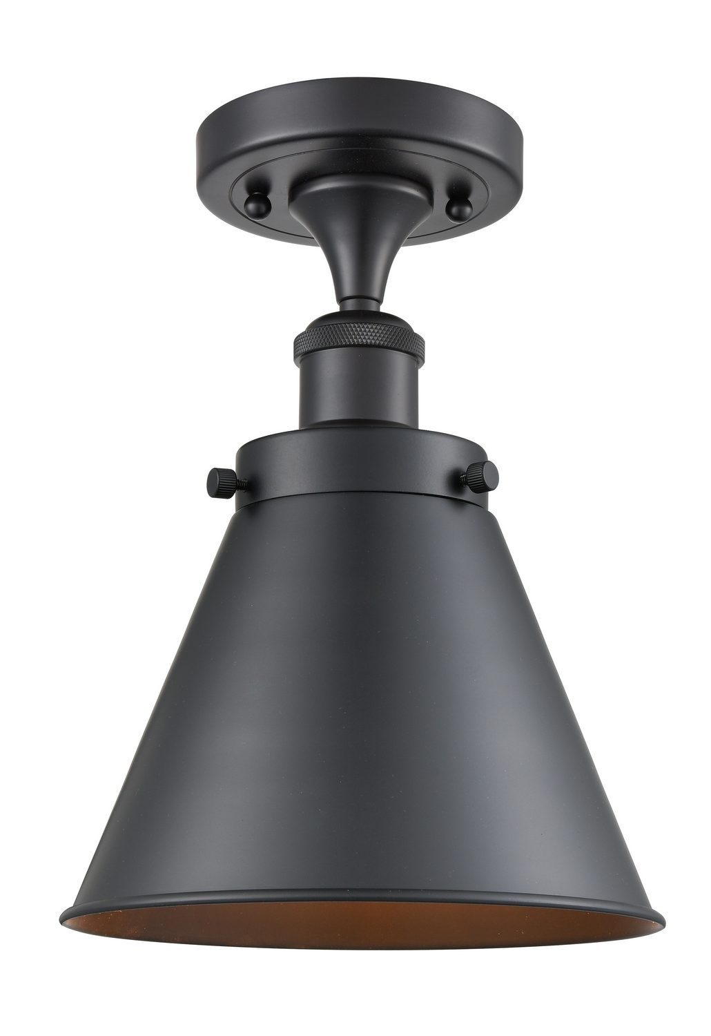 LED Semi-Flush Mount by Innovations - Ballston Urban Collection, Matte Black Finish - 916-1C-BK-M13-LED