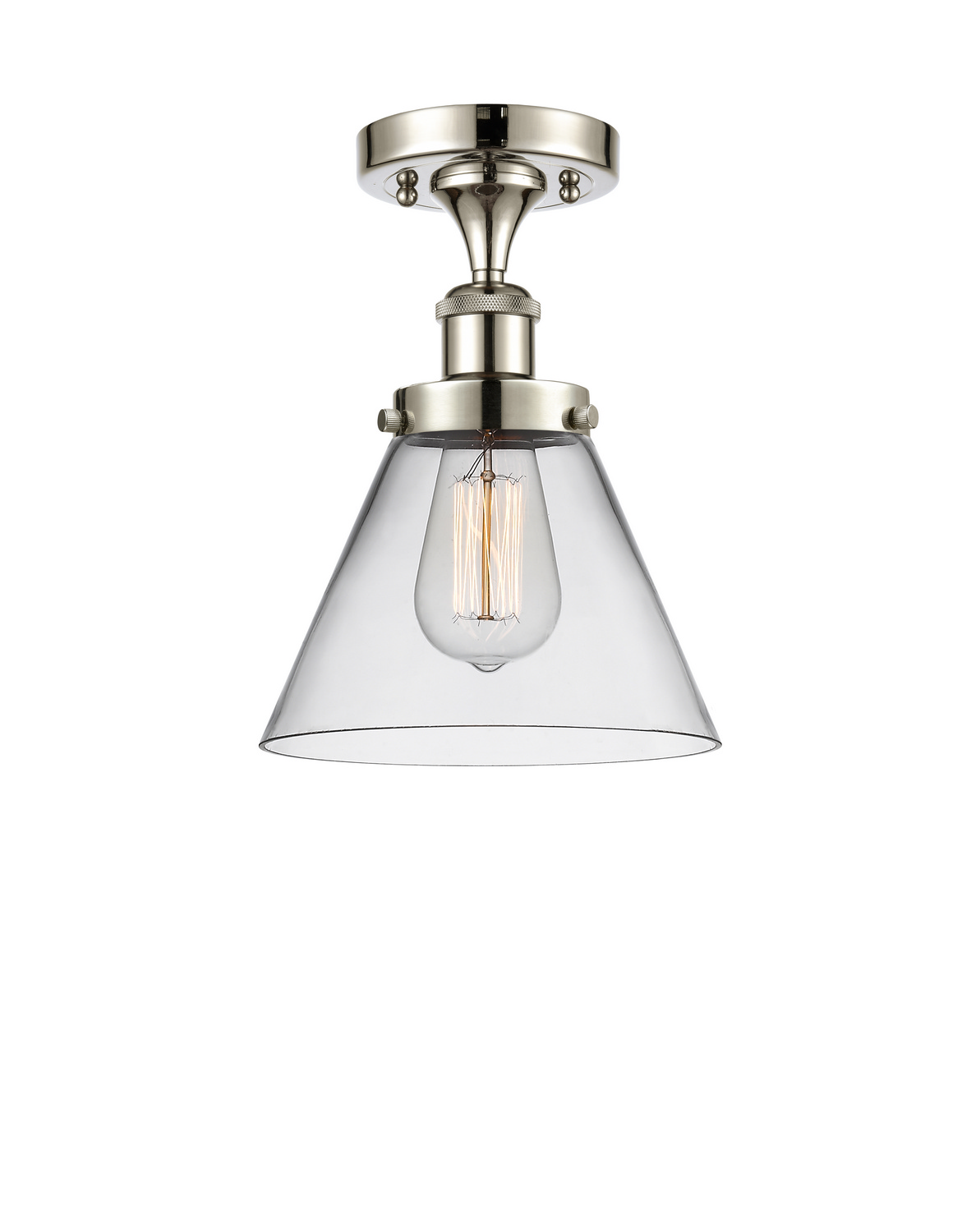 One Light Semi-Flush Mount by Innovations - Ballston Urban Collection, Polished Nickel Finish - 916-1C-PN-G42