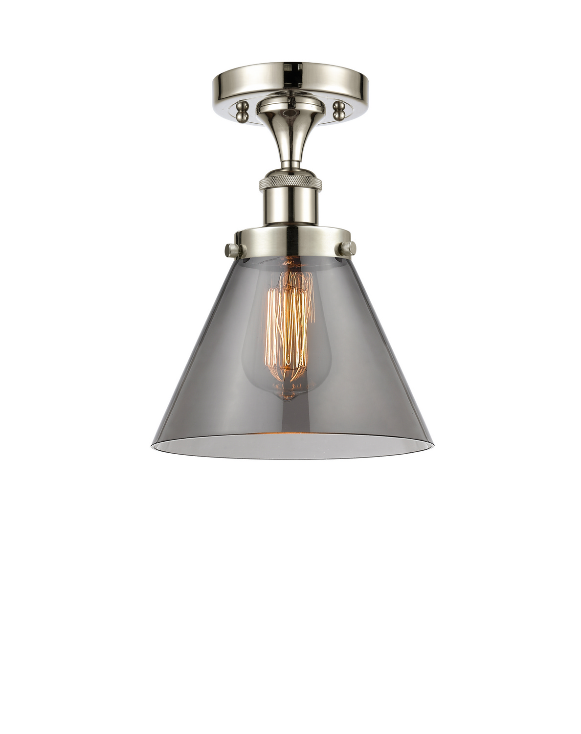 One Light Semi-Flush Mount by Innovations - Ballston Urban Collection, Polished Nickel Finish - 916-1C-PN-G43
