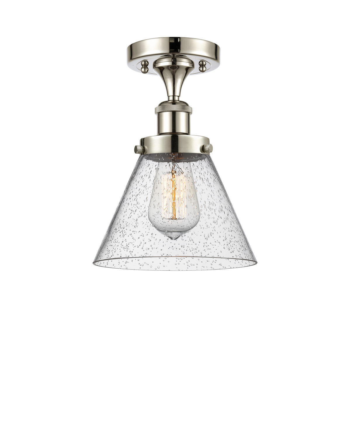 One Light Semi-Flush Mount by Innovations - Ballston Urban Collection, Polished Nickel Finish - 916-1C-PN-G44