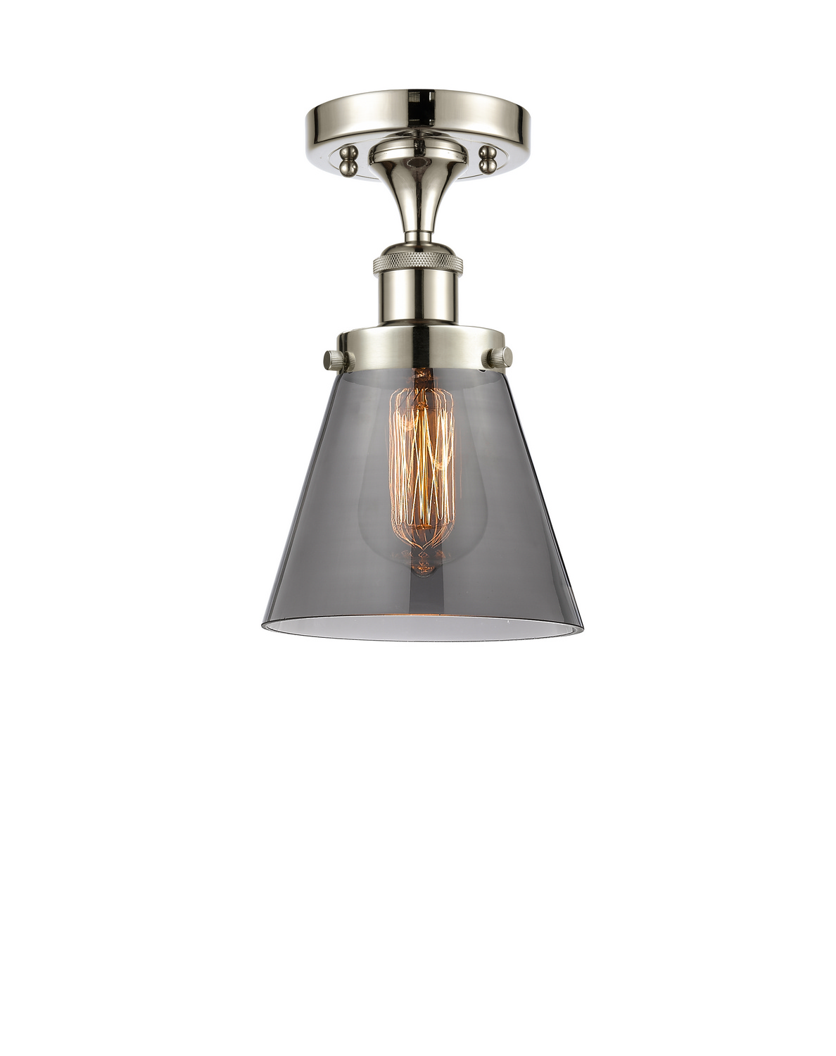 One Light Semi-Flush Mount by Innovations - Ballston Urban Collection, Polished Nickel Finish - 916-1C-PN-G63