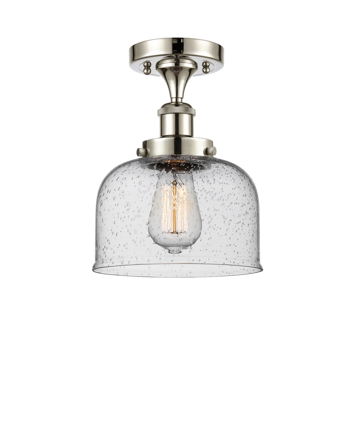 One Light Semi-Flush Mount by Innovations - Ballston Urban Collection, Polished Nickel Finish - 916-1C-PN-G74