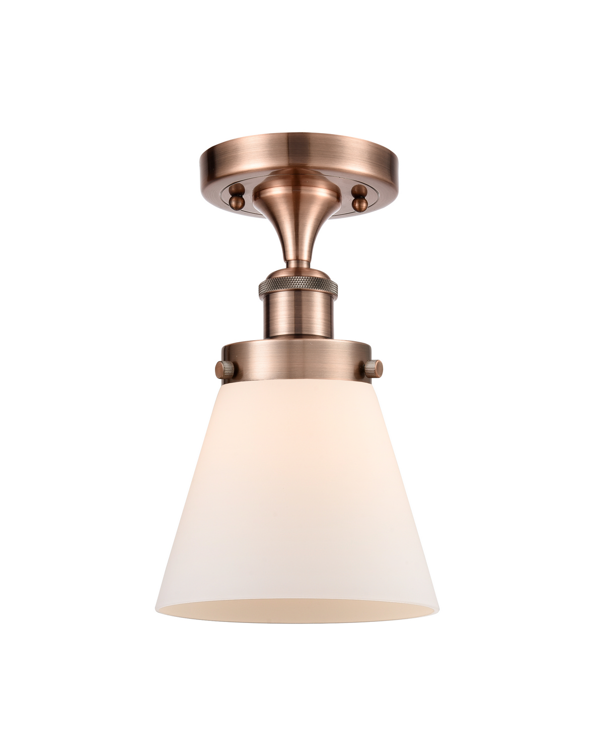 LED Semi-Flush Mount by Innovations - Ballston Urban Collection, Antique Copper Finish - 916-1C-AC-G61-LED