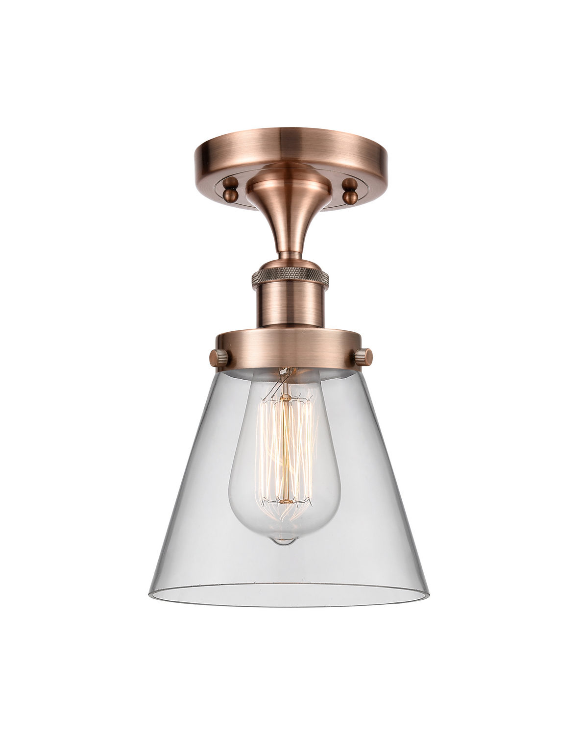 LED Semi-Flush Mount by Innovations - Ballston Urban Collection, Antique Copper Finish - 916-1C-AC-G62-LED