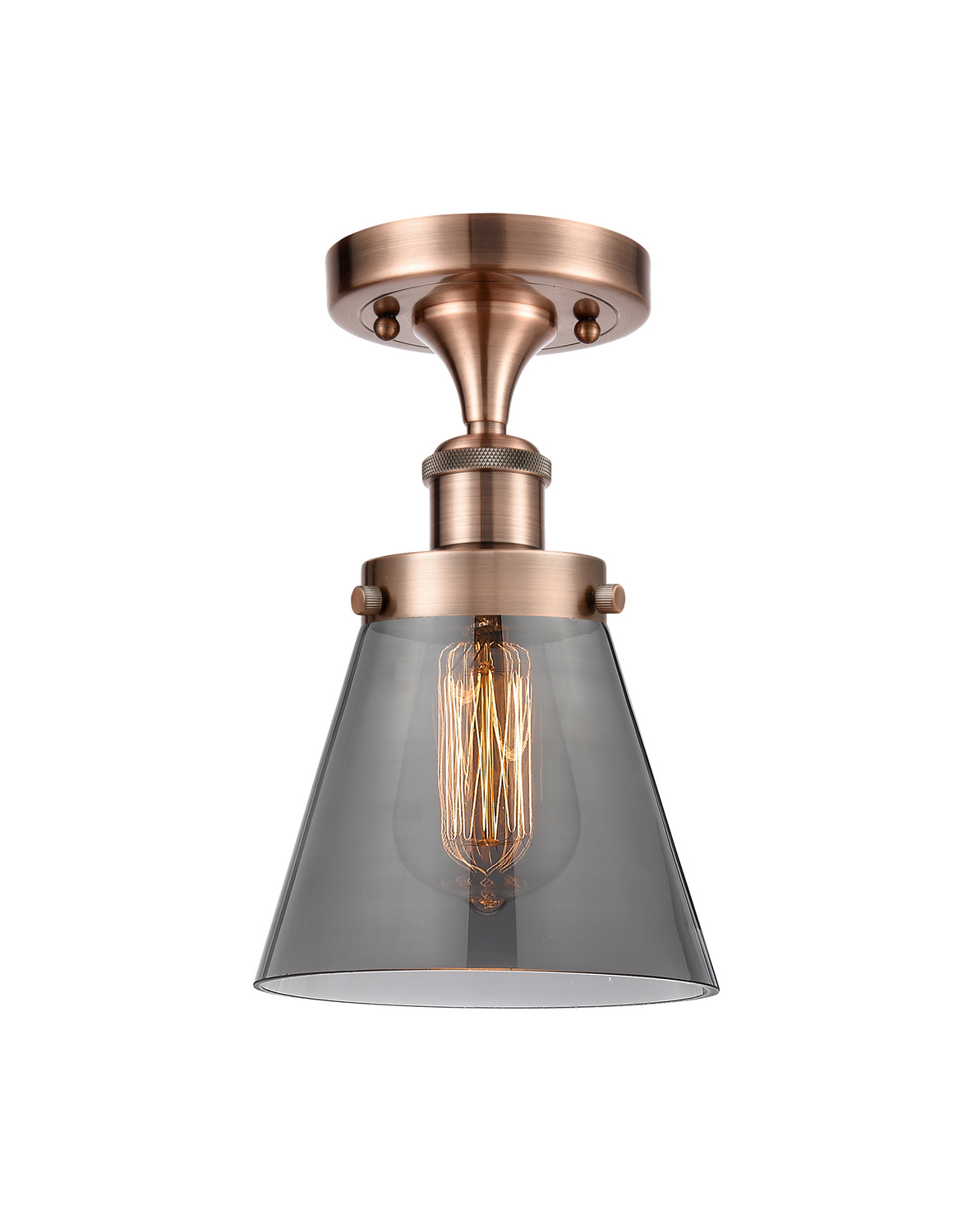 LED Semi-Flush Mount by Innovations - Ballston Urban Collection, Antique Copper Finish - 916-1C-AC-G63-LED