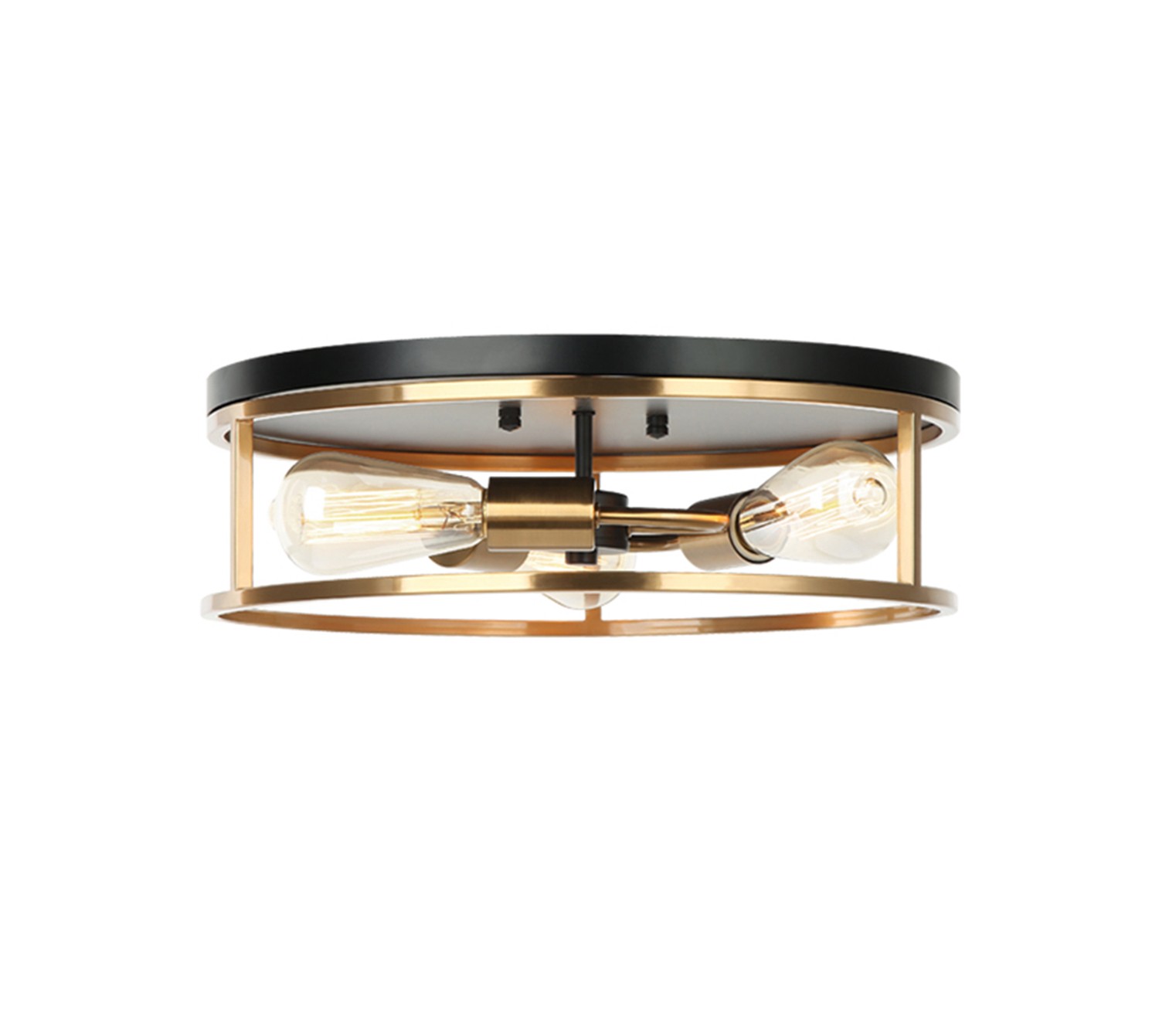 Photos - Chandelier / Lamp KNOX Justice Design Matte Black Brass Flush-Mount from the Collection NSH-4480-MBBR