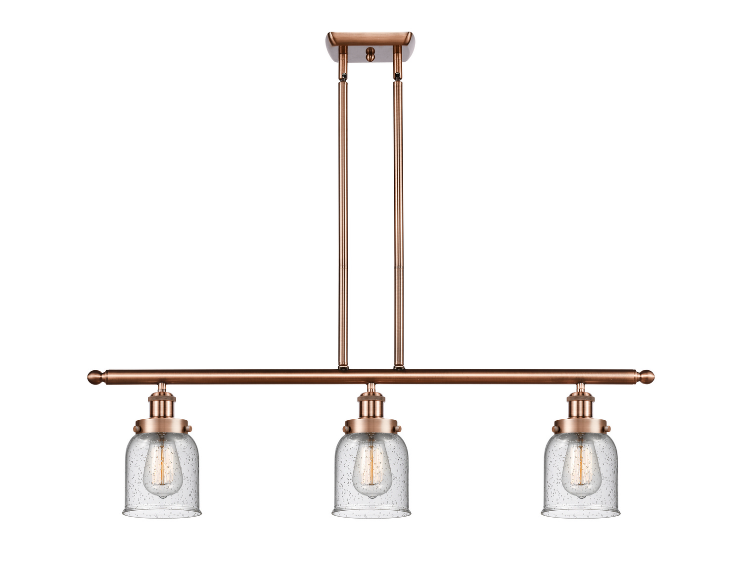 Three Light Island Pendant by Innovations - Ballston Urban Collection, Antique Copper Finish - 916-3I-AC-G54