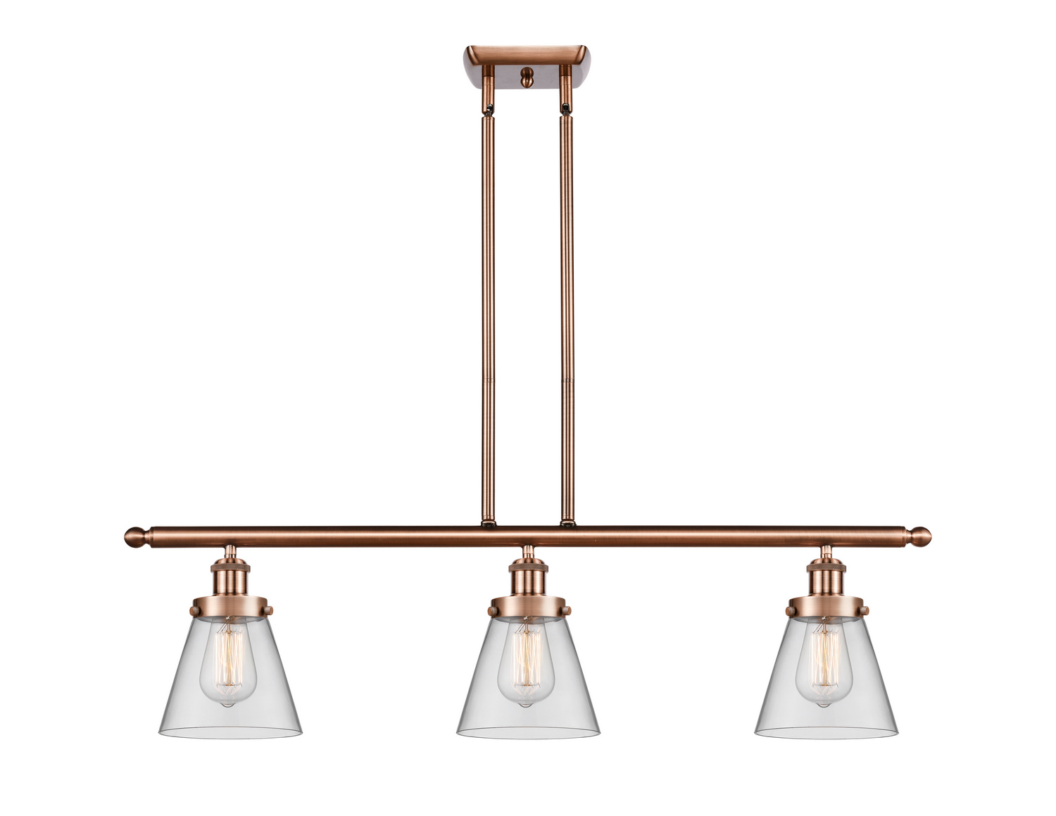 LED Island Pendant by Innovations - Ballston Urban Collection, Antique Copper Finish - 916-3I-AC-G62-LED