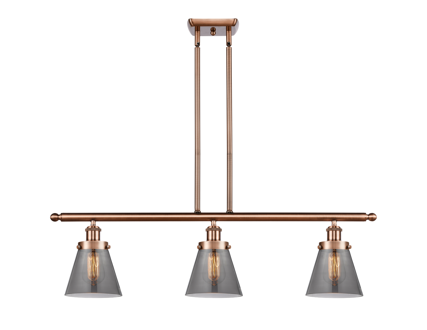 LED Island Pendant by Innovations - Ballston Urban Collection, Antique Copper Finish - 916-3I-AC-G63-LED
