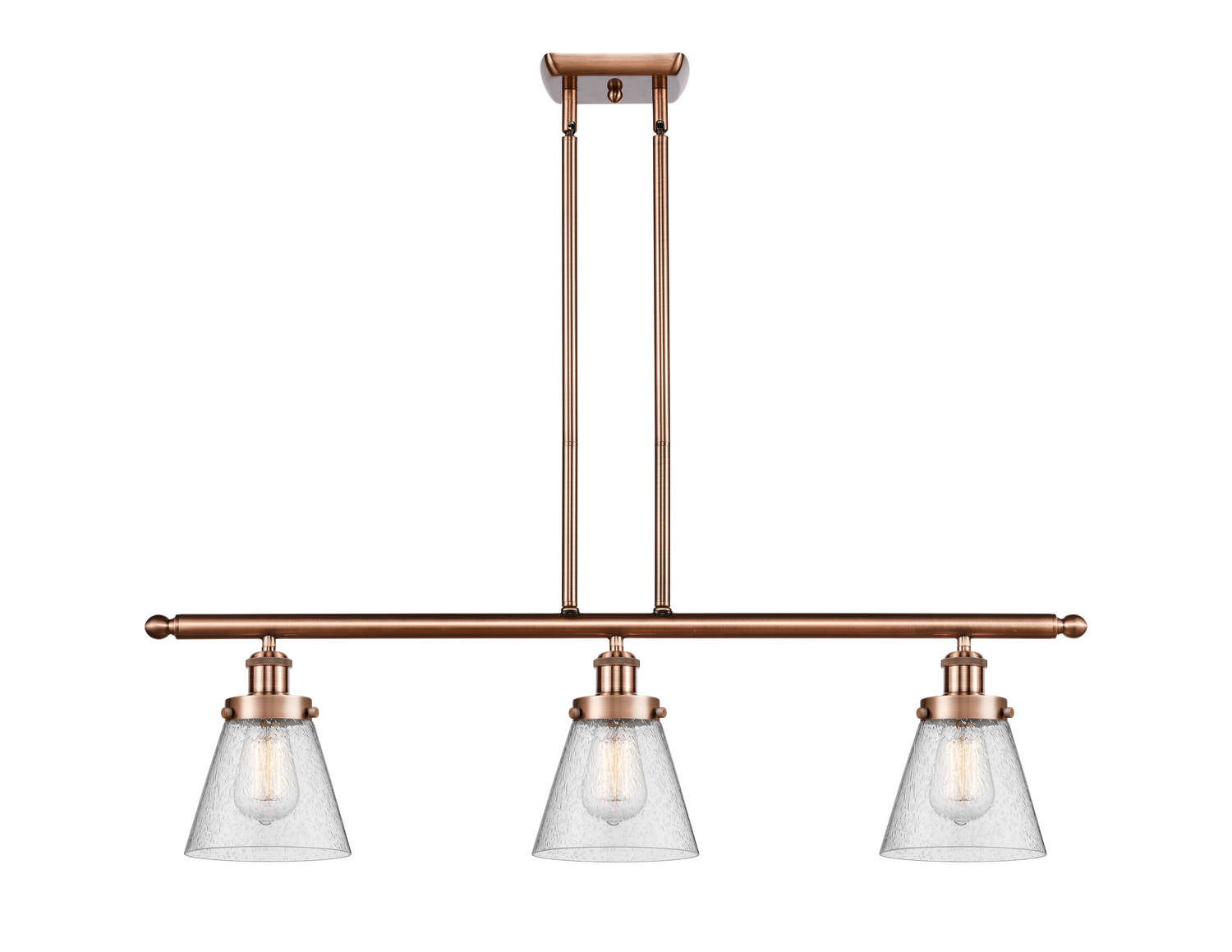 Three Light Island Pendant by Innovations - Ballston Urban Collection, Antique Copper Finish - 916-3I-AC-G64
