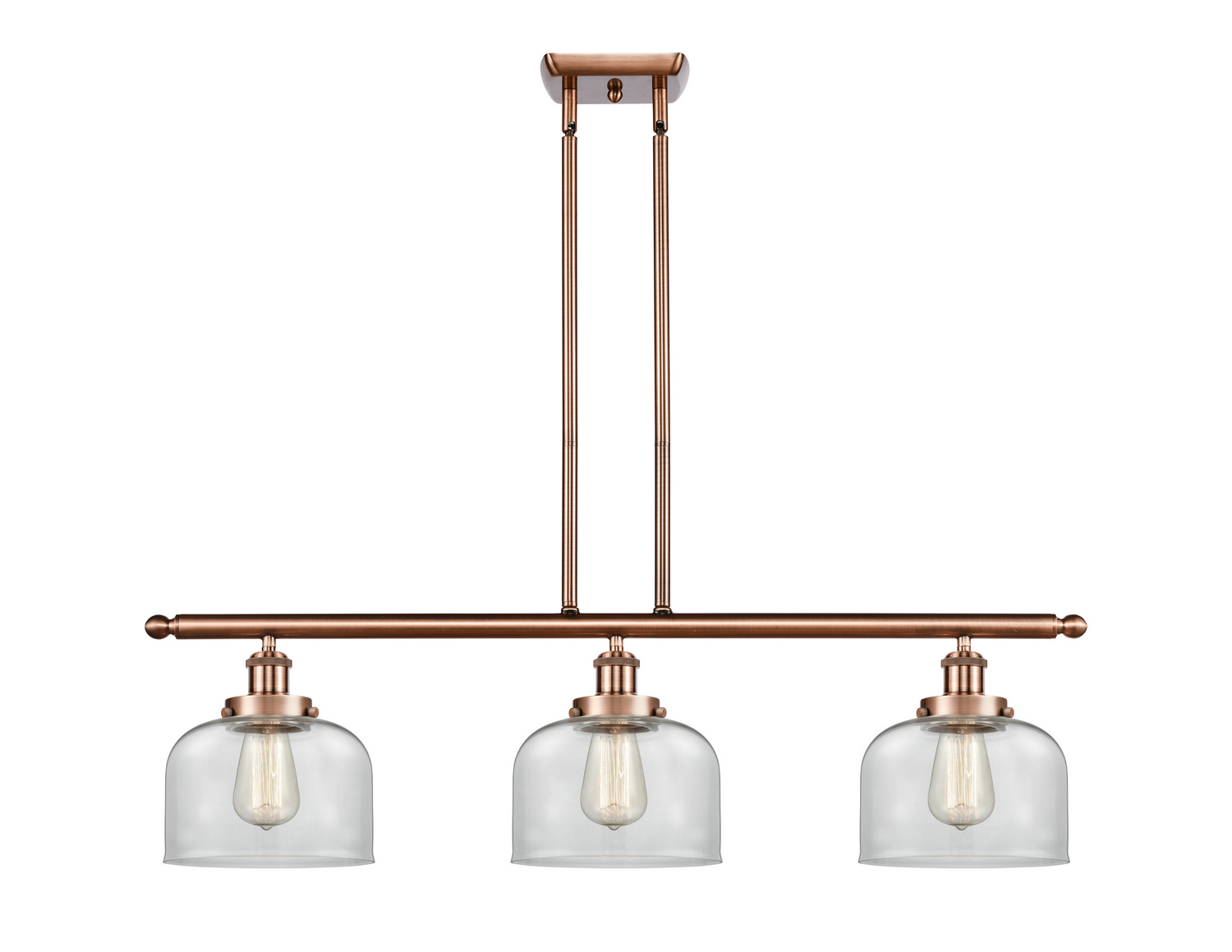 Three Light Island Pendant by Innovations - Ballston Urban Collection, Antique Copper Finish - 916-3I-AC-G72