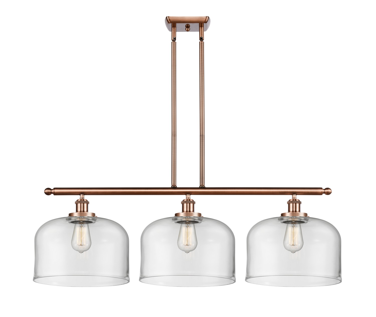 Three Light Island Pendant by Innovations - Ballston Urban Collection, Antique Copper Finish - 916-3I-AC-G72-L