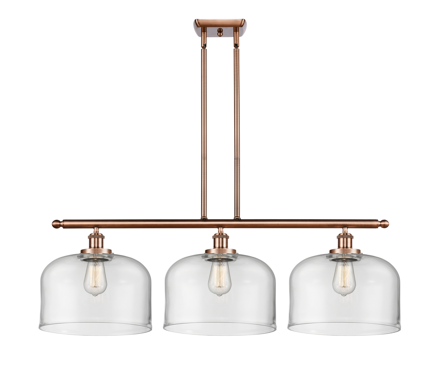 LED Island Pendant by Innovations - Ballston Urban Collection, Antique Copper Finish - 916-3I-AC-G72-L-LED