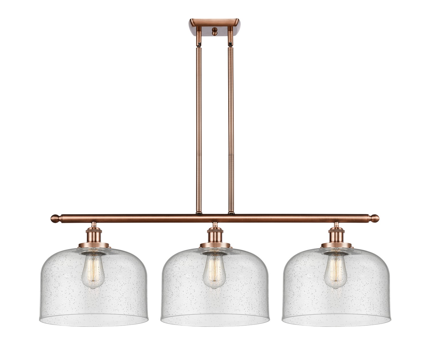 Three Light Island Pendant by Innovations - Ballston Urban Collection, Antique Copper Finish - 916-3I-AC-G74-L