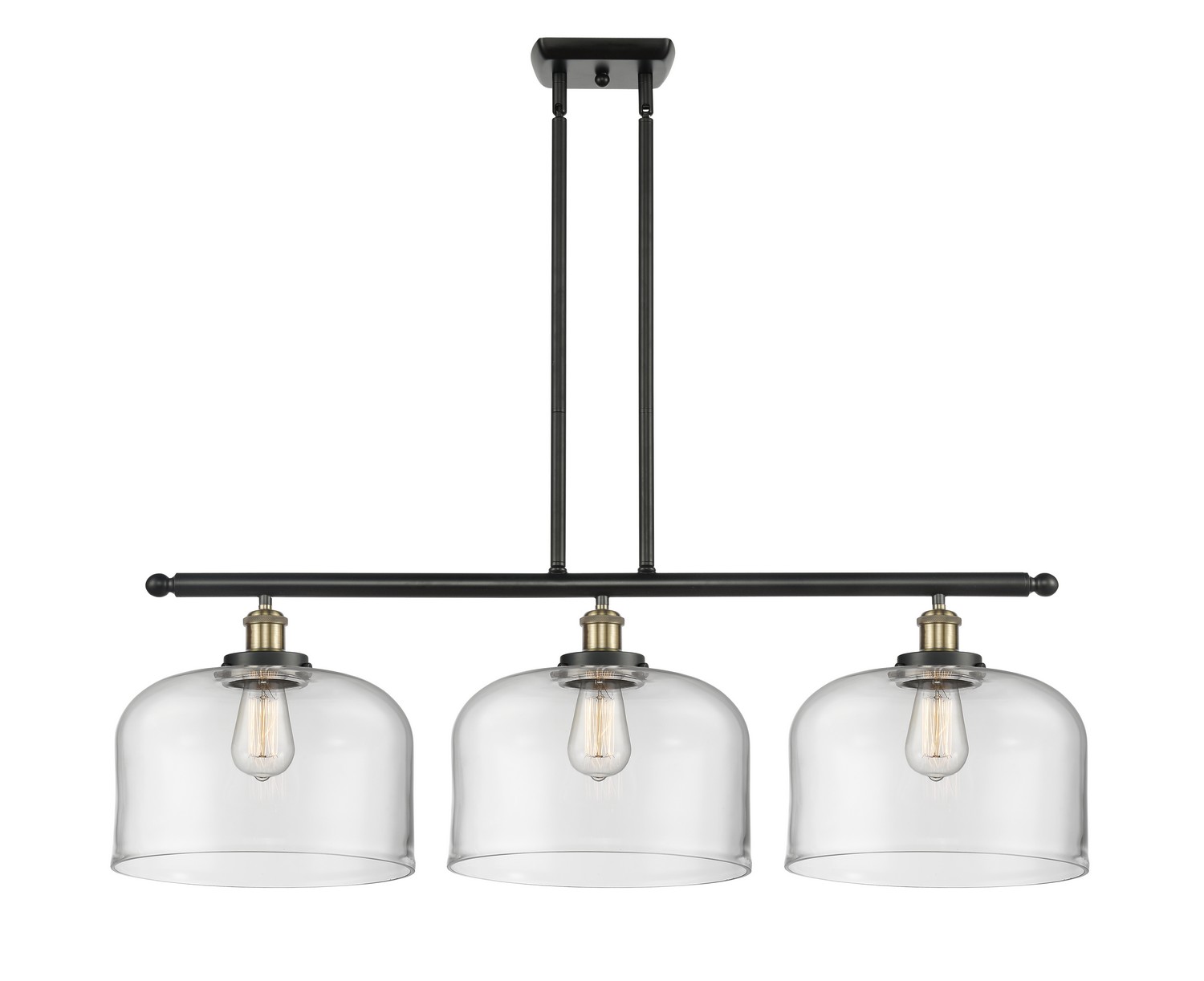 Three Light Island Pendant by Innovations - Ballston Urban Collection, Black Antique Brass Finish - 916-3I-BAB-G72-L