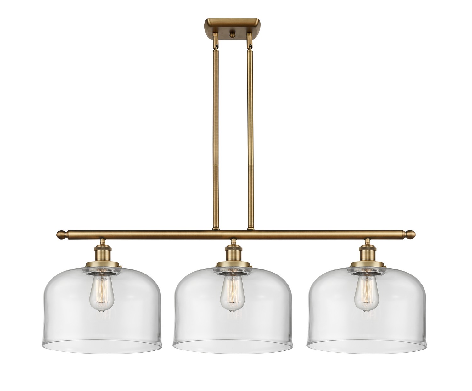 Three Light Island Pendant by Innovations - Ballston Urban Collection, Brushed Brass Finish - 916-3I-BB-G72-L