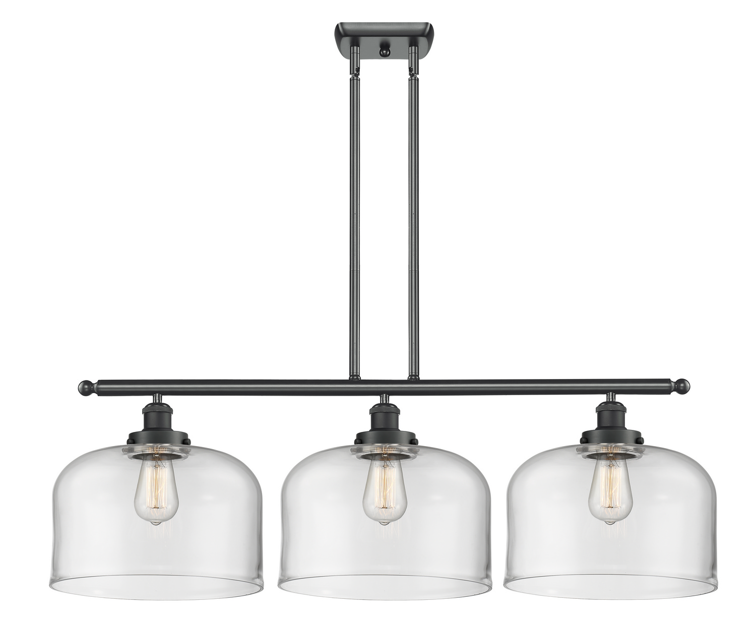 Three Light Island Pendant by Innovations - Ballston Urban Collection, Matte Black Finish - 916-3I-BK-G72-L