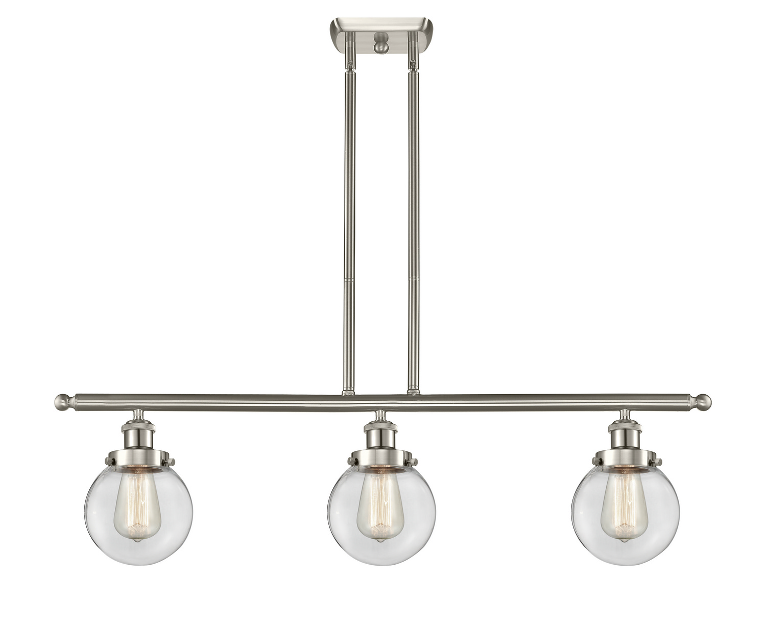 LED Island Pendant by Innovations - Ballston Urban Collection, Brushed Satin Nickel Finish - 916-3I-SN-G202-6-LED