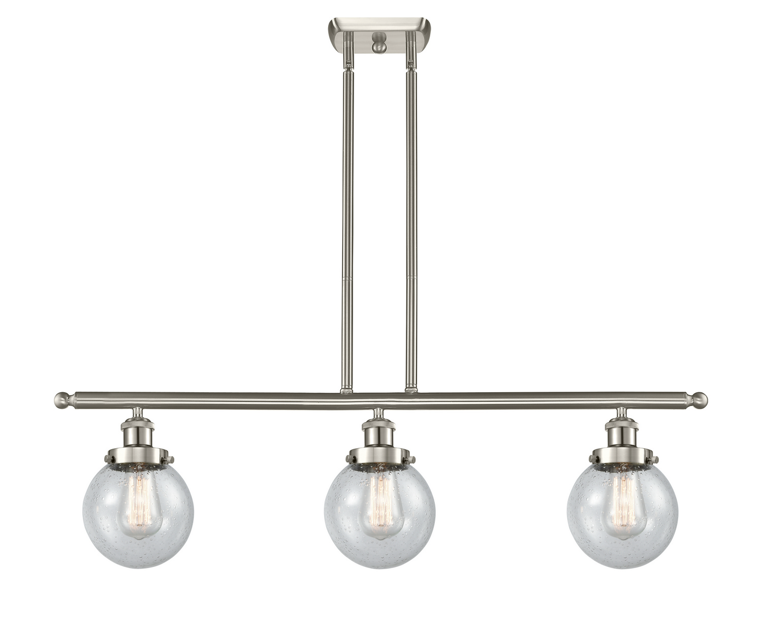 Three Light Island Pendant by Innovations - Ballston Urban Collection, Brushed Satin Nickel Finish - 916-3I-SN-G204-6